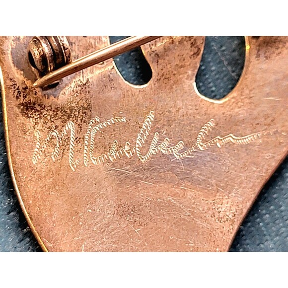 Vintage Handmade Three Dancers Spirit Pin Brooch SterlingSilver Artist Signed - Picture 8 of 10